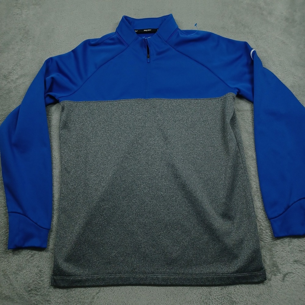 Nike Sweater Mens Medium Blue 1/4 Zip Pullover Golf Activewear Casual